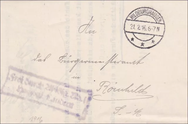 Hildburghausen 1916 vom Herzoglichen Landrat