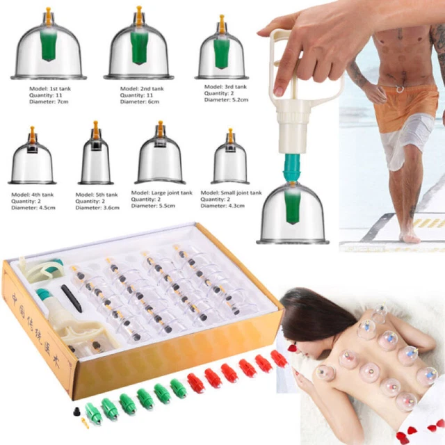 ABC SCHRÖPFEN SET VAKUUM MASSAGE MIT 32 SCHRÖPFGLÄSER- Cupping Set Saugglocken