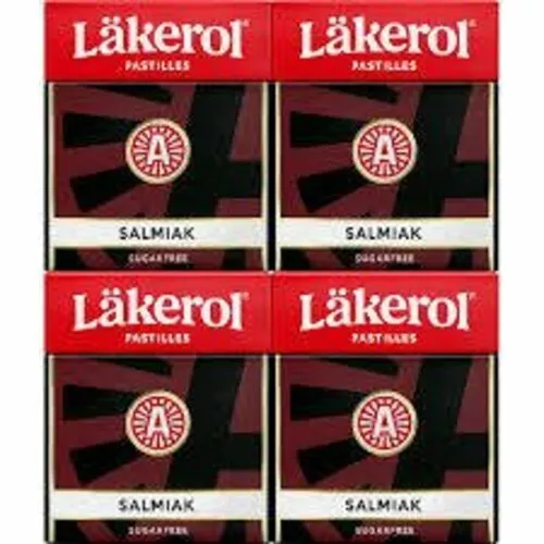 8 Packs Läkerol ( Lakerol ) Salmiak Sugar Free 192g ( 6.75 oz)