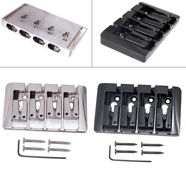Nuovo 4 corde L-FORM Bass-Bridge per bassi elettrici fissi con viti e