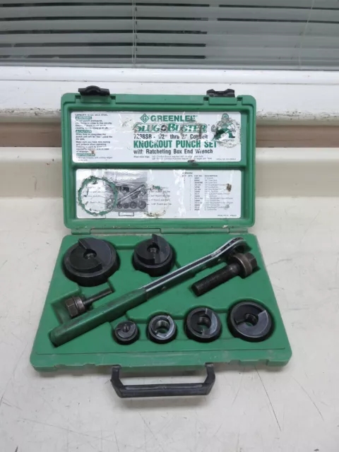 Greenlee 7238SB 1/2" - 2" Ratcheting Conduit Knockout Punch Set Used #2