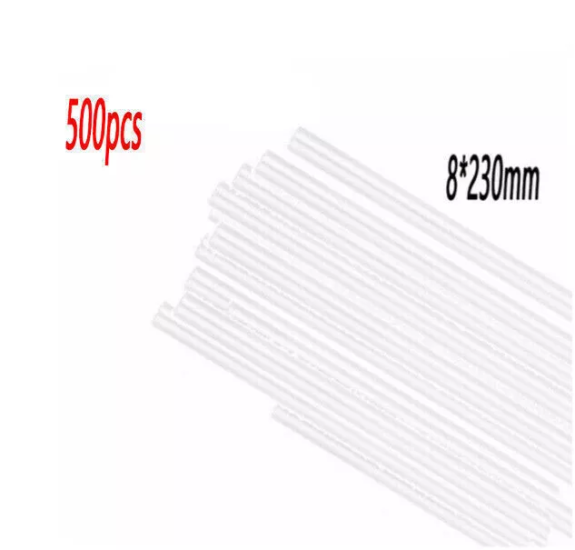 500 Jumbo Straws Transparent Drinking Straws Plastic 23 cm NEW