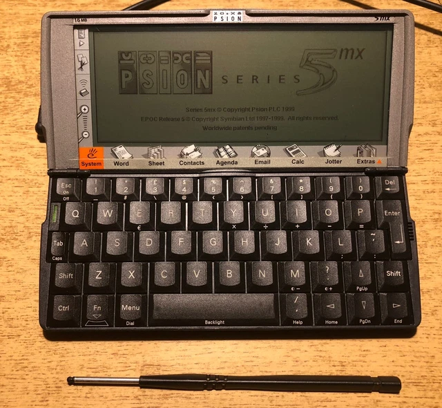 Psion Series 5 mx con custodia e caricabatterie 16 MB