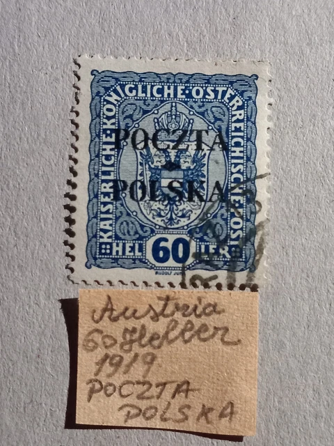 stamp Austria overprint POCZTA POLSKA poland