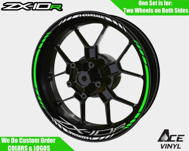 Kawasaki ZX10R Wheel Decals Rim Stickers Tape Graphics ZX-10R Ninja