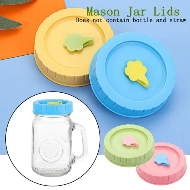 Tappi in plastica per bicchieri Mason jar coperchi per palpebre coperchio per cannoni con foro di paglia
