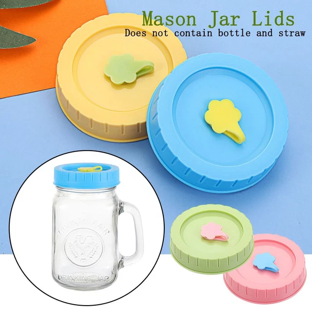 Tappi in plastica per bicchieri Mason jar coperchi per palpebre coperchio per cannoni con foro di paglia