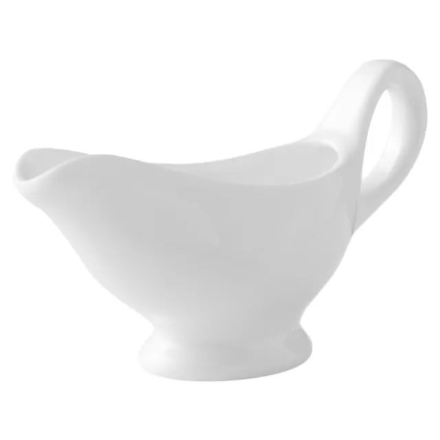 Ceramic Gravy Boat with Handle - 150ML White Porcelain Sauce Serving Bowl