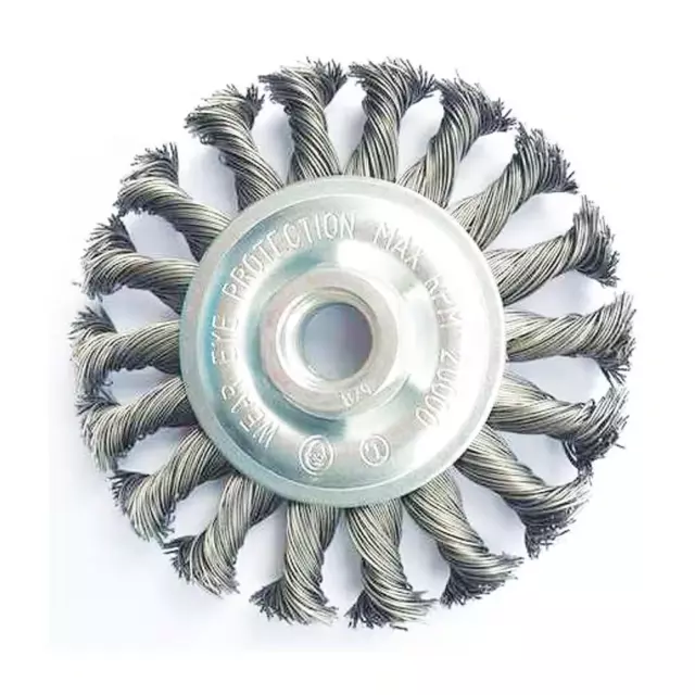 6 In. X 5/8 In.-11 Threaded Arbor Twist Wire Wheel Brush | (NEW) (FREE SHIPPING)