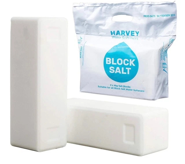 HARVEY BLOCK SALT for Water Softener (2 x 4kg) Suitable for all Water
