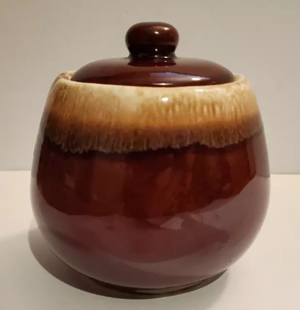 Vintage McCoy Pottery Brown Drip Glaze Sugar Bowl With Lid USA