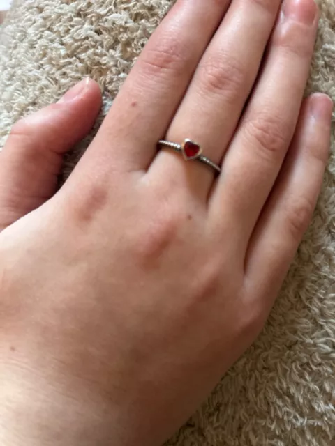 Pandora red stone ring discount