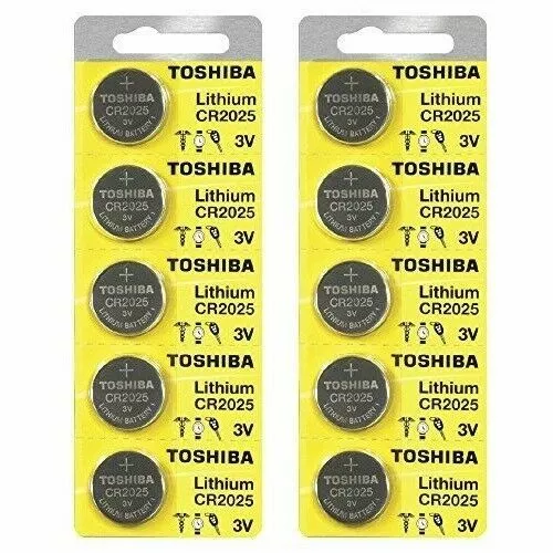 10 x New Original Toshiba CR2025 CR 2025 3V LITHIUM BATTERY BR2025 DL2025 Watch