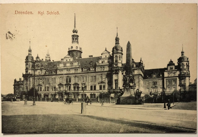 Postkarte alt 1928, Dresden Kgl. Schloß, gelaufen