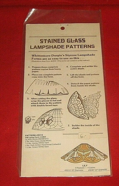 Tiffany-Lampenschirmvorlagen , Whittemore-Durgin , Pattern , Nr. 6312 LILY
