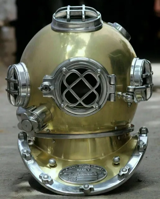 Diving Helmet US Navy Mark V Deep Sea Marine Divers Helmet Antique Scuba SEA K