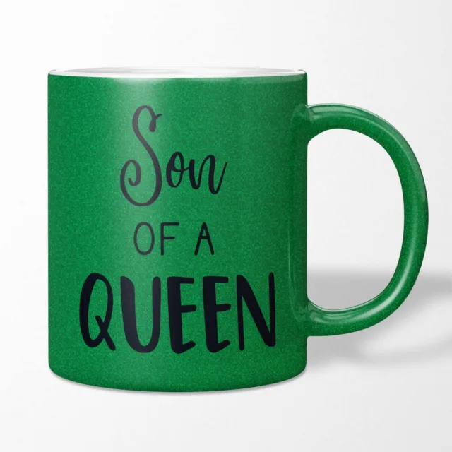 JUNIWORDS Glitzer Tasse  "Son of a queen" Daughter Mother King Queen Father Son