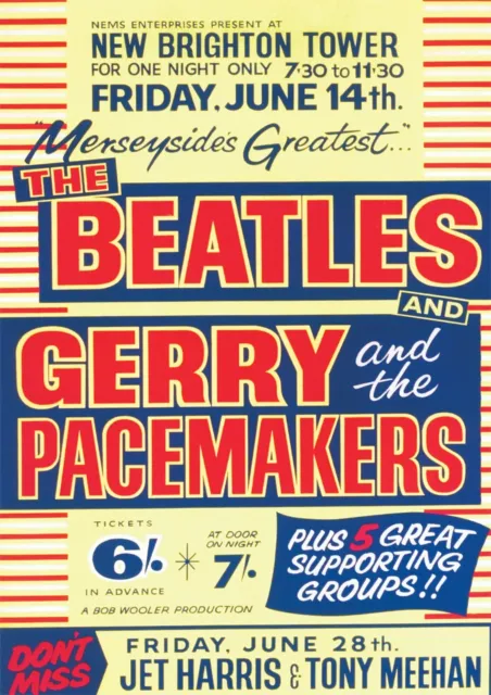 The Beatles Repro Tour Poster New Brighton
