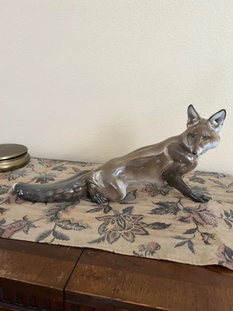 German Porcelain Figure Fox Animal Art Deco Figurine Mid Century Rosenthal