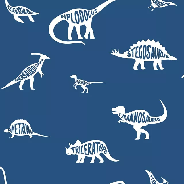 Holden Decor Kids Dinosaur Dictionary Dino Names Wallpaper - Blue 90901