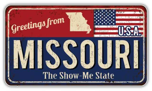 Missouri USA State Grunge Retro Flag Emblem Car Bumper Sticker Decal  ''SIZES''