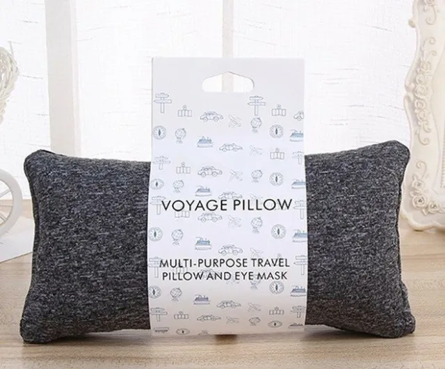 Voyage Pillow - 2 in 1 Multi Purpose Travel Pillow and Eye Mask Dark Gray