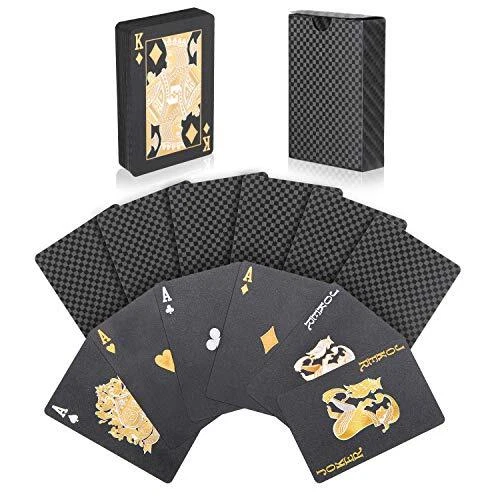 joyoldelf Jeu de Carte Poker Étanches en Plastique Diamond Noir Nouveauté - P...