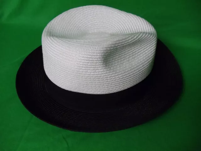 BRUNO CAPELO MENS Summer Hat Black White Straw Fedora Salvatore
