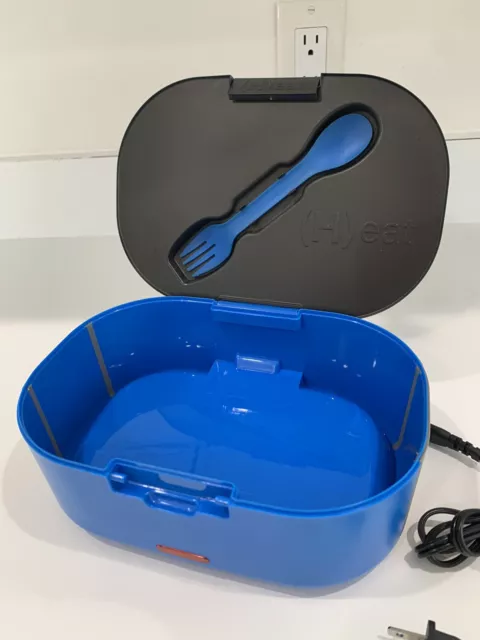 SMART PLANET Lunch Box Blue Plug-In Heated Food Storage Container Spork & Plug