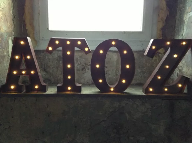 Large Metal Led Light Wedding Celebration Party Table Wall Display A-Z Letters 2