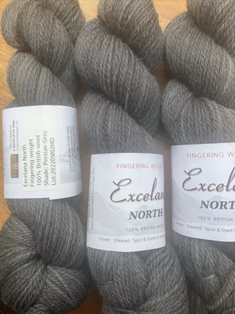 Susan Crawford Excelana 4 Ply  Grey x5 Skeins