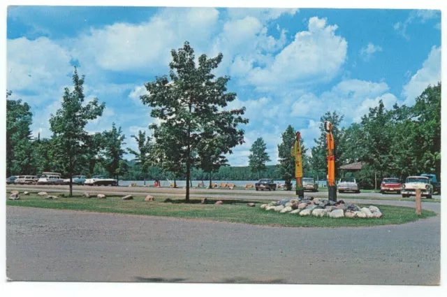 Entrance - Chicagon Lake Between Crystal Falls & Iron River MI Postcard Michigan