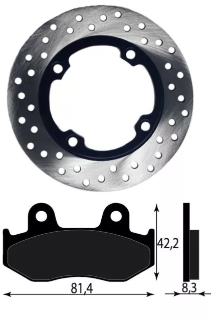 Disque Honda Sh / 125 2001 2008 Frein Avant RMS Plaquettes Grimeca Frittées