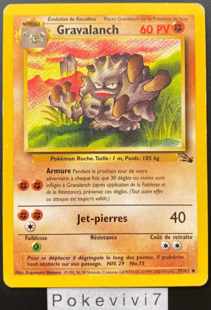 Carte Pokemon GRAVALANCH 37/62 Unco FOSSILE EDITION 2 Wizards FR OCCASION