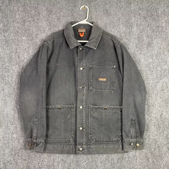 PATAGONIA IRON FORGE Mens Chore Jacket Large L Grey Hemp Canvas Button Up Coat 159.95 PicClick
