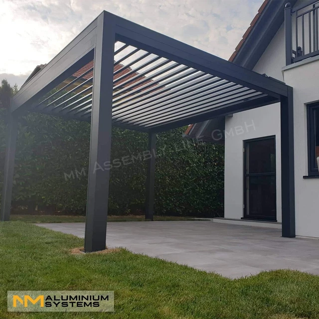 LAMELLENDACH 5 M x 3 m Pergola Pavillon Terrassenüberdachung