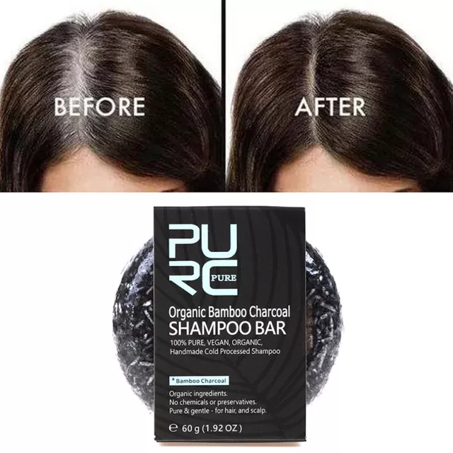Hair Color Dye Bamboo Charcoal Clean Detox Soap Bar Black Hair Shampoo ba