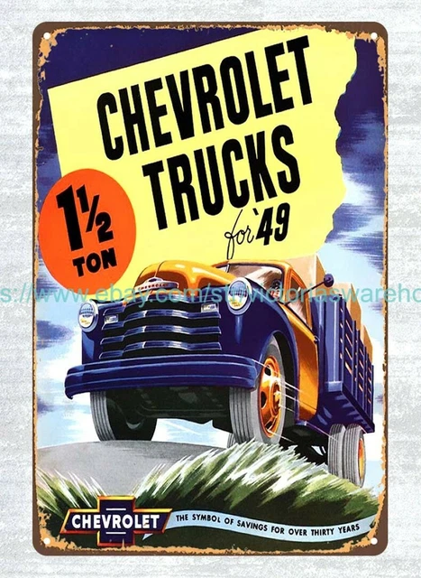 autos Trucks 1949 Auto Mechanic repair shop Decor metal tin sign & wall art