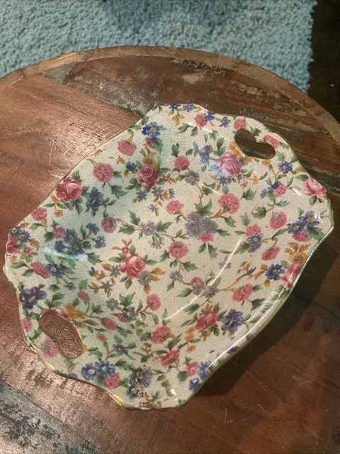 Royal Winton Old Cottage Chintz Floral Dish Grimwades England 6”