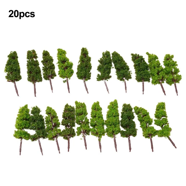 ENSEMBLE DE 20 arbres miniatures réalistes et détaillés pour train