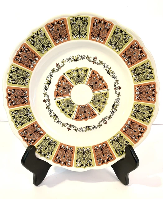 Vintage Syracuse Coral Jade China Dinner Plate Mid-Century Modern Restaurant
