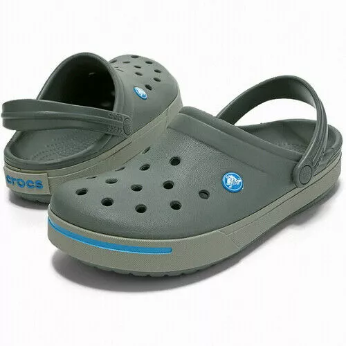 Crocs Crocband II Clog Gray Blue Mens Womens Sliders 11989-01W U Pick Size NEW