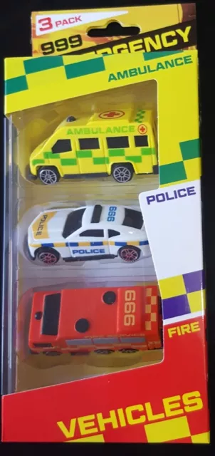 Emergency Vehicle Toys Set Fire Service Police Car Ambulance New Fast Delivery