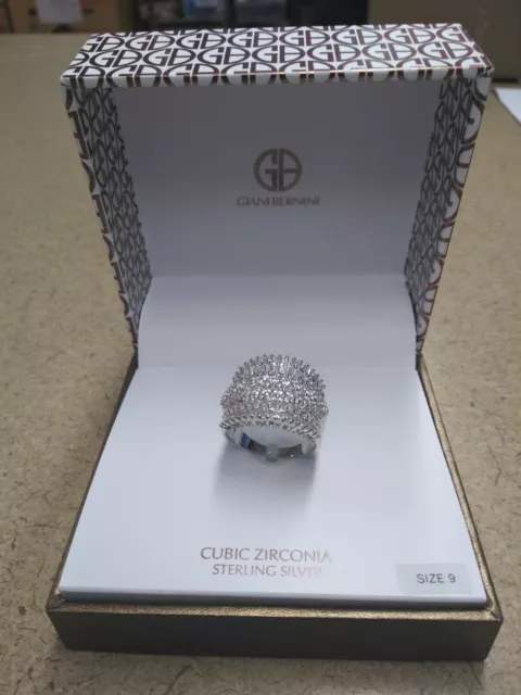 Giani Bernini Cubic Zirconia Sterling Silver Ring Size 9