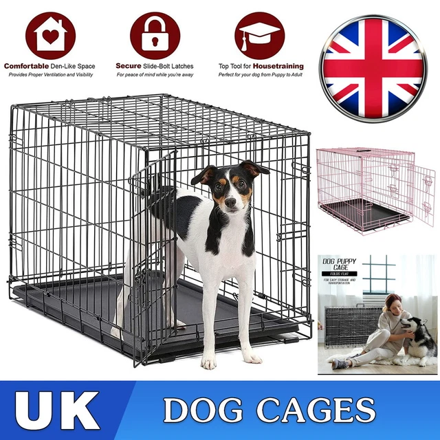 Dog Cage Puppy Pet Crate Carrier - Small Medium Large S M L XL XXL Metal