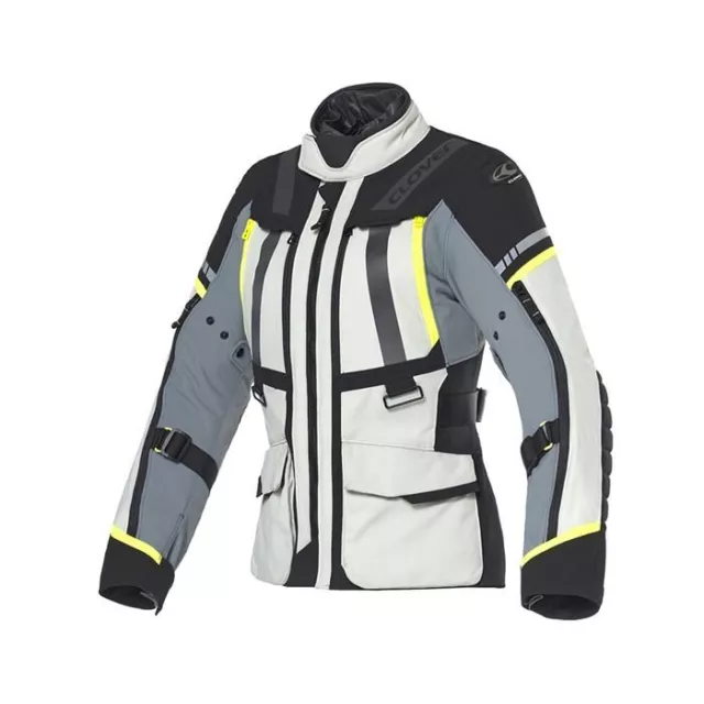 Motorcycle Jacket Woman Clover Savana-4 WP Lady Yellow/Grey