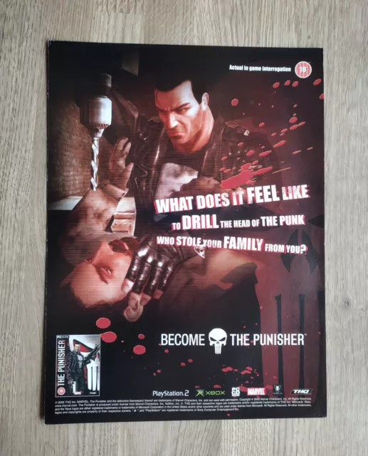 2004 The Punisher PS2 Playstation 2 PS2 Xbox PC Vintage Print Ad/Poster  Game Art