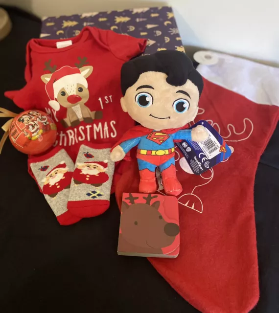 Baby's First Christmas Gift Box- Size 000 (0-3mth) Limited Edition- Superman Fan
