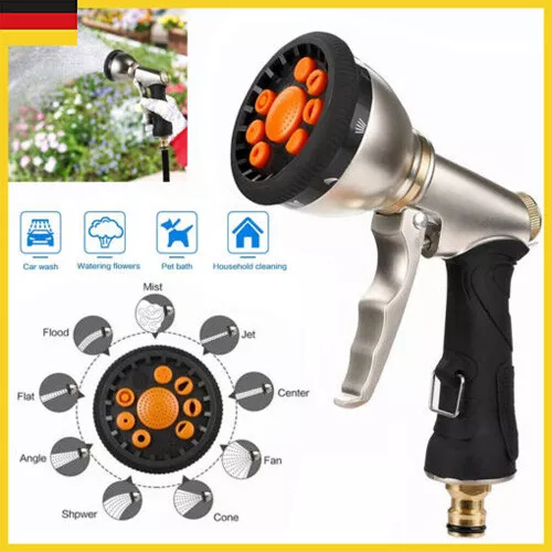 Garten Hand Schlauch Brause Sprüh Pistole Metall Wasser Spritze Bewässern Tool