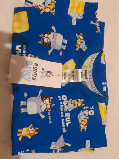 Bonds Bluey Ice Cream At NANAS House Wondersuit 1   BNWT